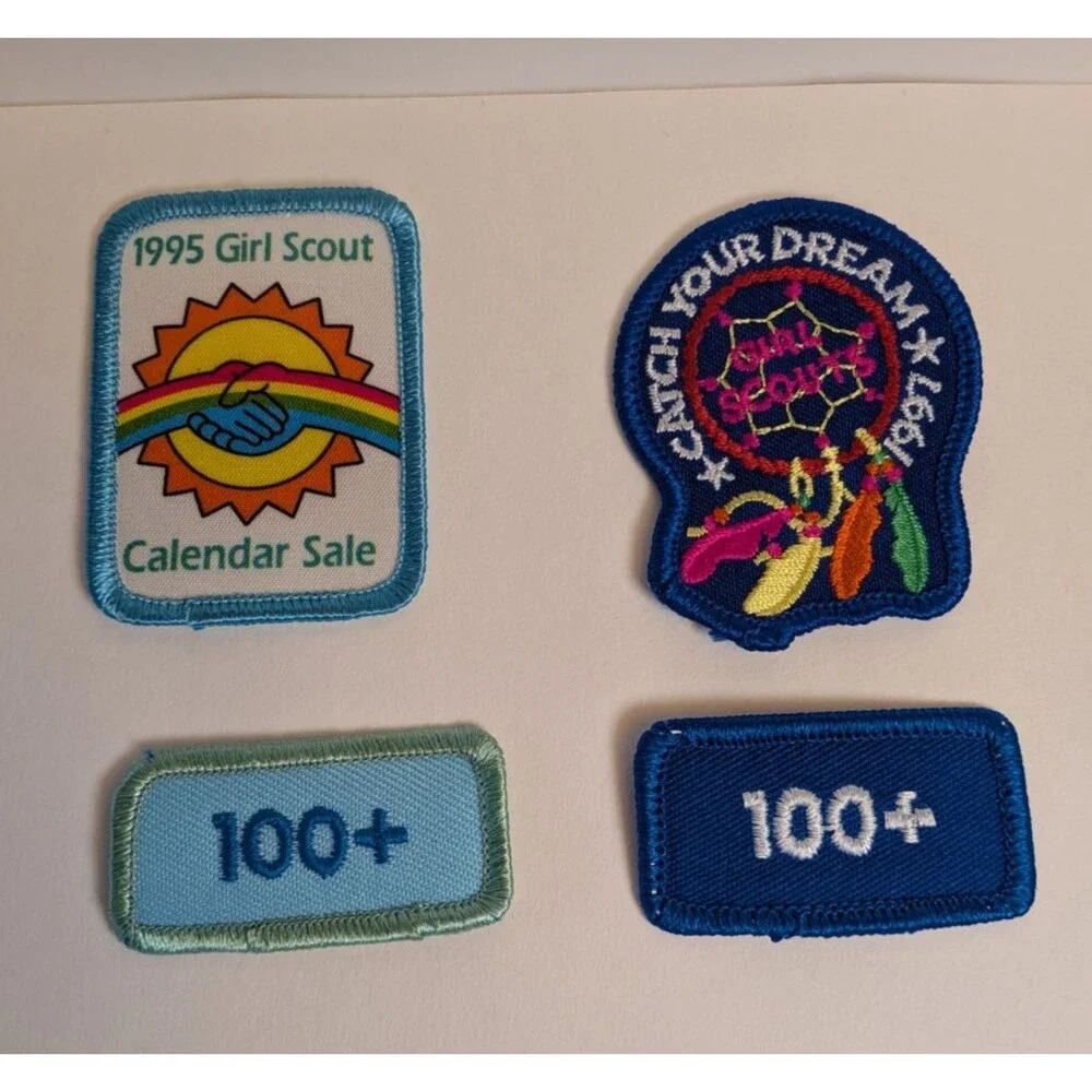 VTG 1995 and 1997 Girl Scouts Calendar Sale 100+ Cookie Sales Patch Badge Lot